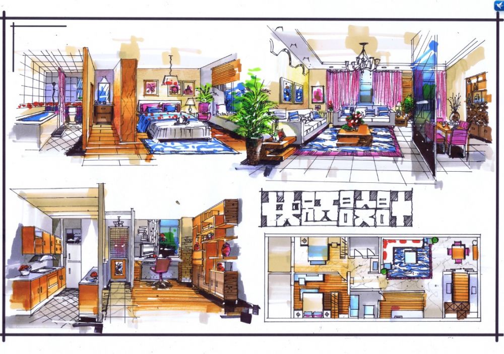 王东升室内快题设计-其他设计-建筑设计_产品3d模拟设计图片