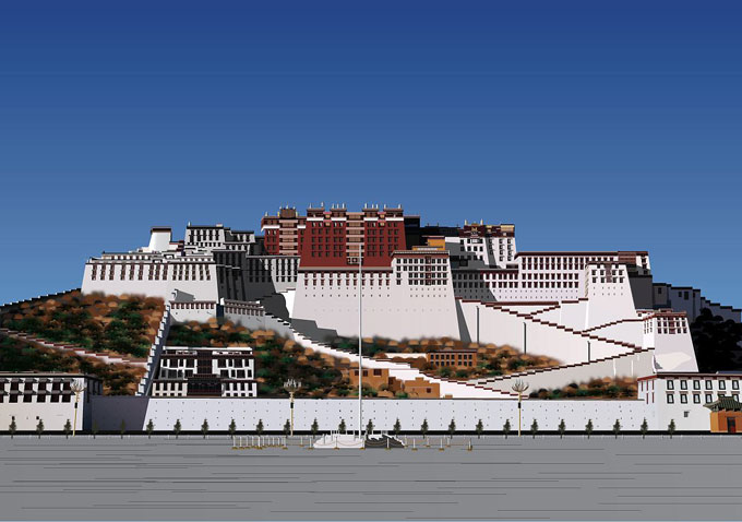 布达拉宫-宫廷府第建筑-建筑设计公司—银火建筑